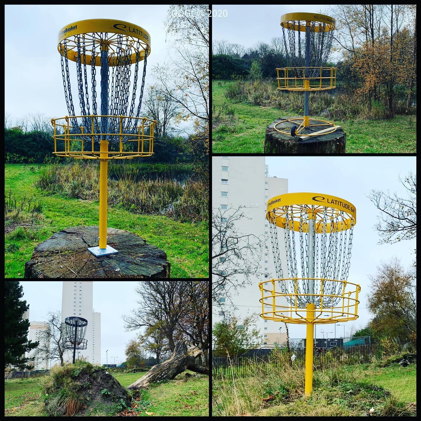 Out with the Temporary Baskets and in with the Latitude 64 ProBasket Elites.

Springburn Disc Golf Course now has 18 Pro Baskets installed on a wide range of obstacles and in tricky locations to keep the putting interesting. 

Focus now shifts to Ruc