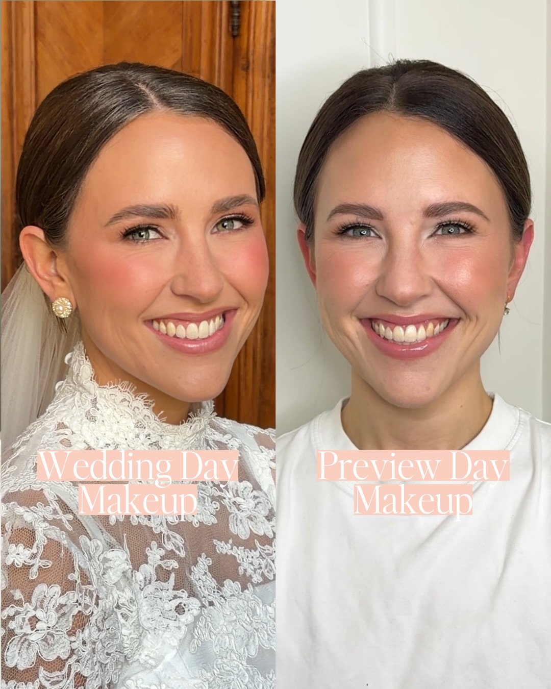 you love when i do my &ldquo;wedding day vs. preview day&rdquo; posts, so today we are featuring my lovely bride, @marthahmelton!

&bull; overall, she made a game time decision on the wedding day to go with MORE makeup and i think it was the move! he