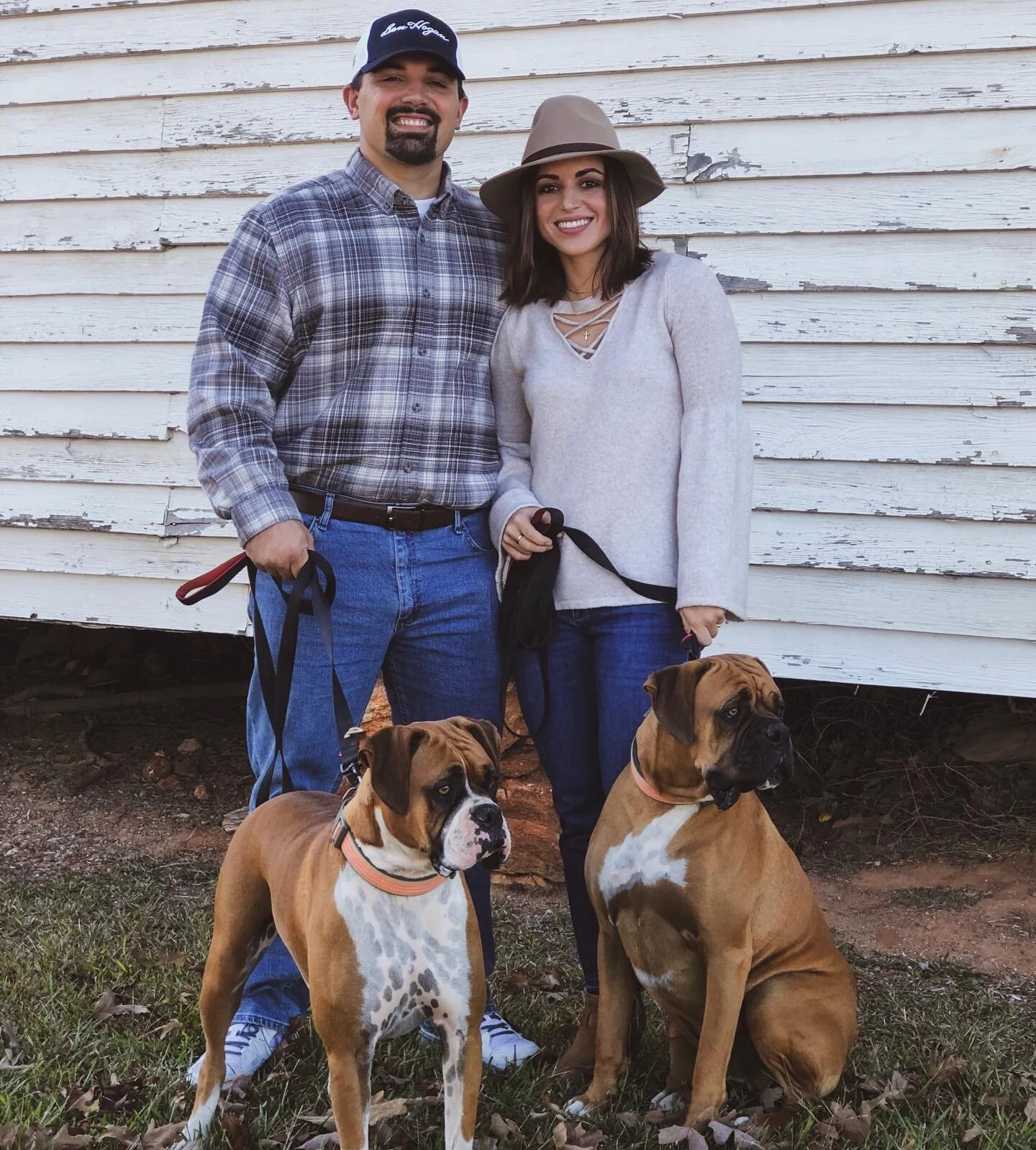 Hey! We are John and Kelly Slusher. Our boxers are Samson and Delilah. They were the only two to survive from their litter and were the most inseparable best friends. Samson is three years old. We lost Delilah when she was two to lymphoma cancer. A y
