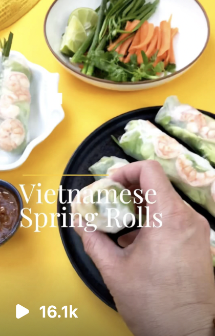 How to assemble and roll Vietnamese summer spring rolls.