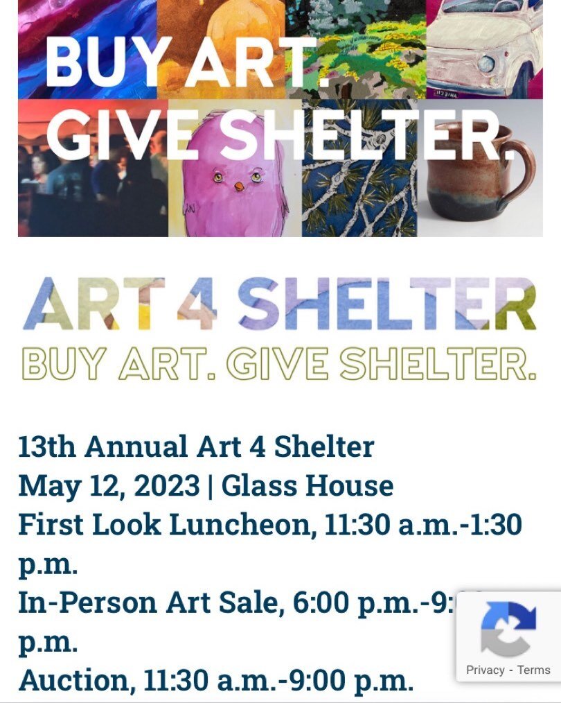 Artist friends, consider donating some of your work to this great event to raise money to house the homeless.  And come one and all to the sale to meet artists and buy wonderful artwork at very low prices!  Thanks!🌹 #art4shelter