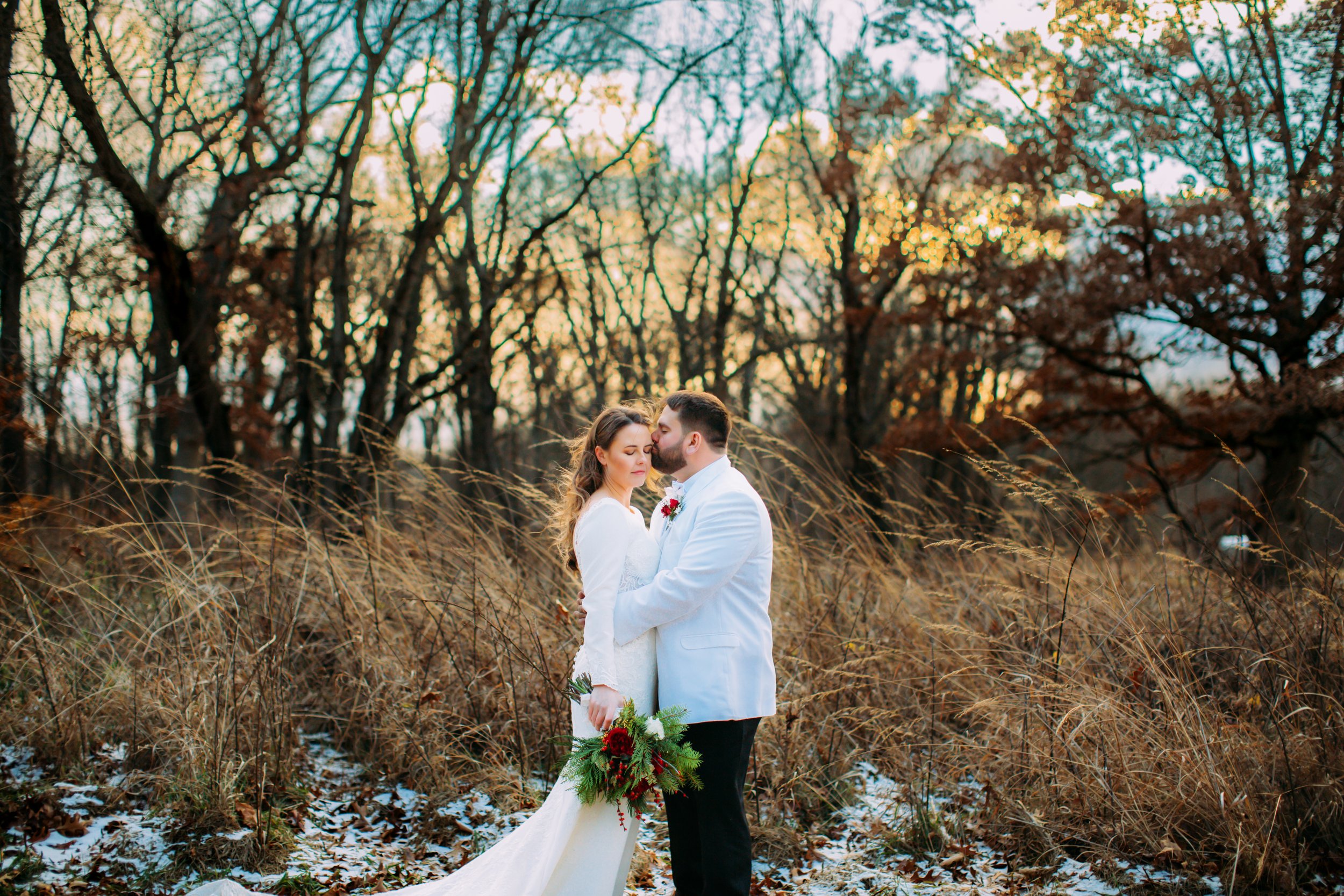  Winter wedding in LaSalle by Teala Ward Photography with beautiful scenery in the background. winter wedding dress #TealaWardPhotography #TealaWardWeddings #LaSalleWedding #churchwedding #Illinoisweddingphotographer #LaSalle,IL 