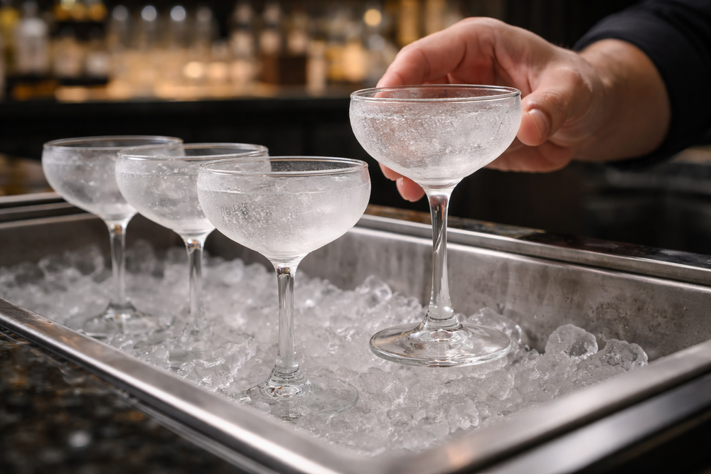 Chill the glass. Improve the pour.