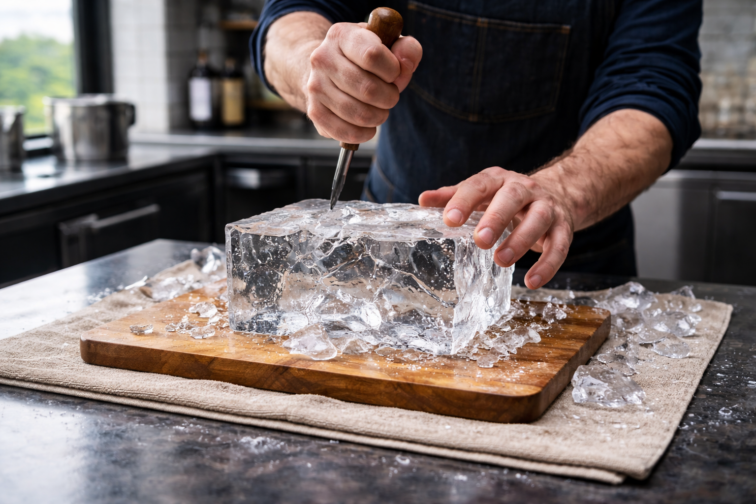 How to Break Down Large Format Ice for Cocktails