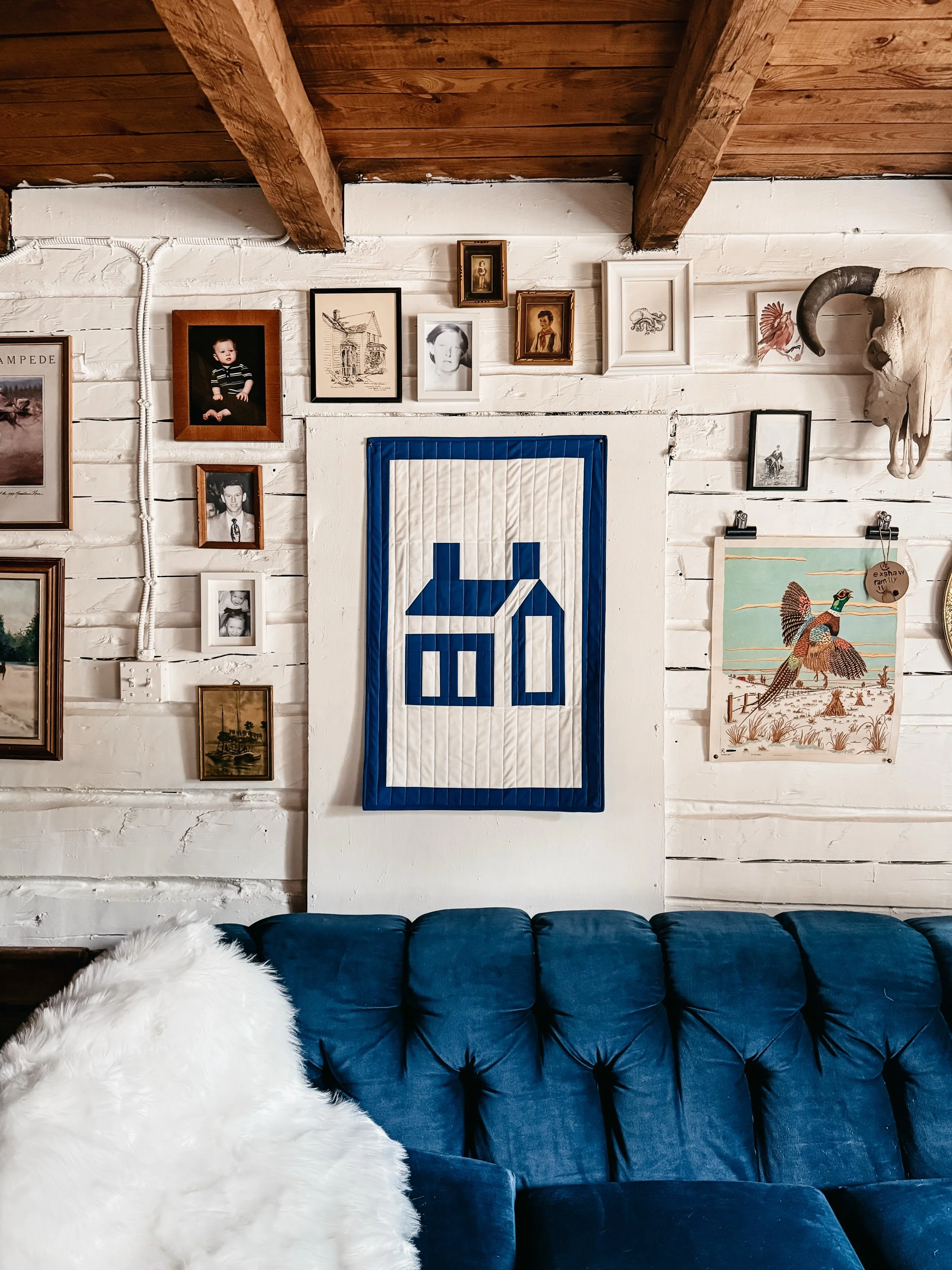 One of my fave traditional quilt blocks is the schoolhouse. I&rsquo;m not even sure why exactly &mdash; I just think it&rsquo;s so beautiful.

This project was actually a palate cleanser for me. I needed to create without a goal in mind. No pattern p