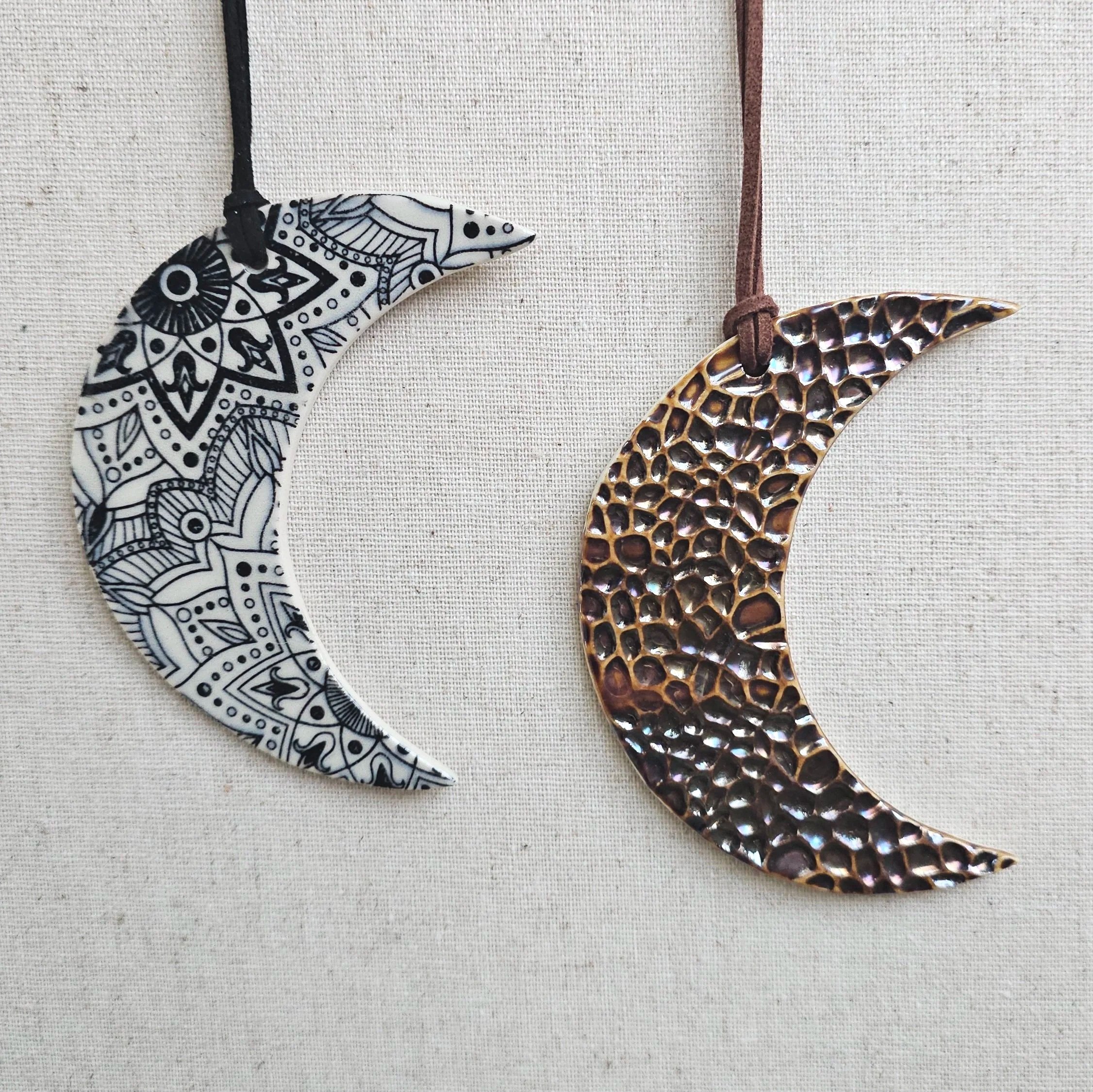 Crescent Moon Ceramic Ornaments