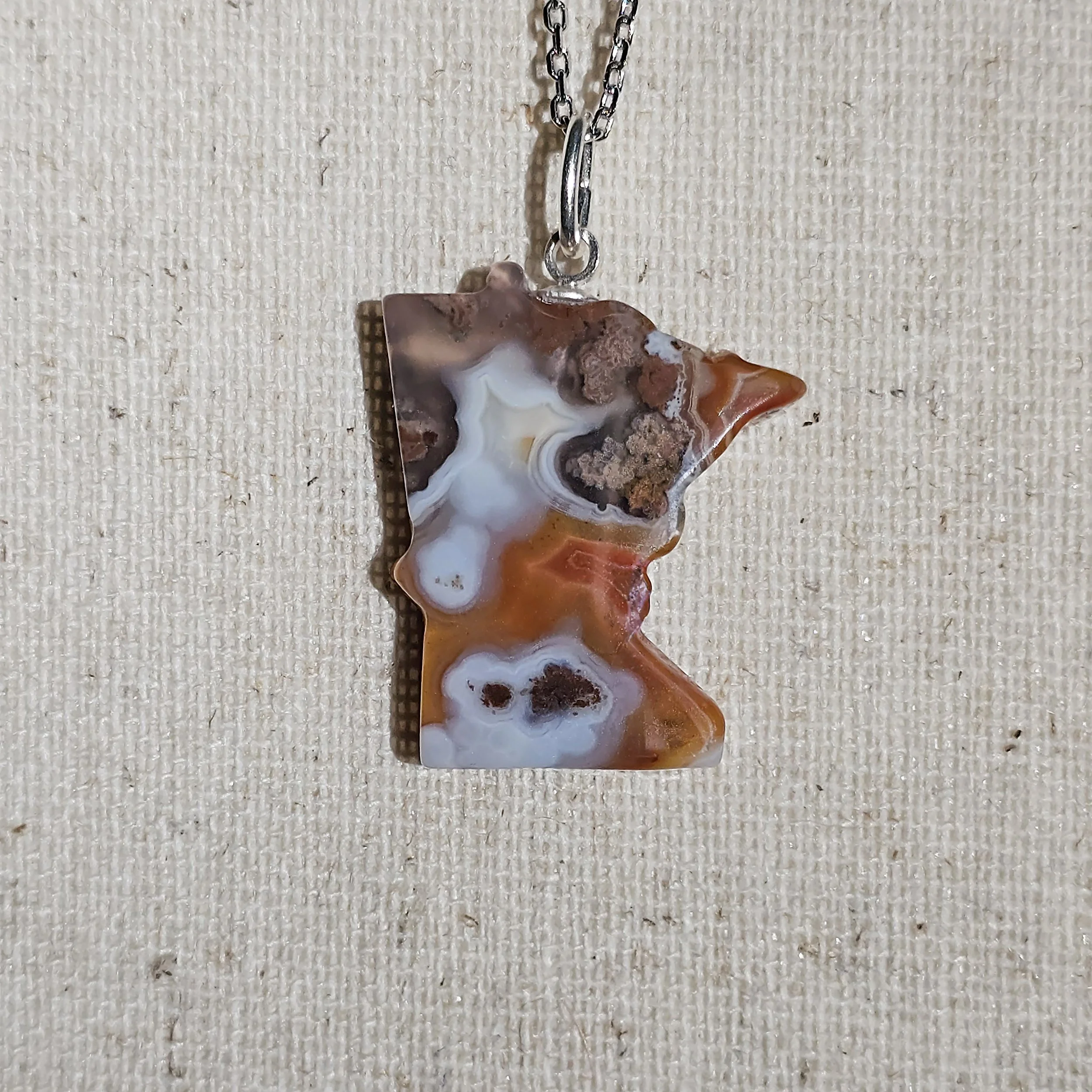 North Shore Fire Minnesota Agate Necklace