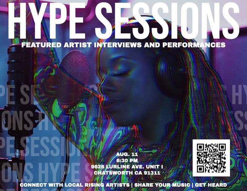Hype sessions is back! August 11th @ 6:30pm ft. three highlighted artists! You will also get a chance to showcase your own music and network with your peers🎧 Link in our bio to RSVP NOW! You don&rsquo;t want to miss this one 💌