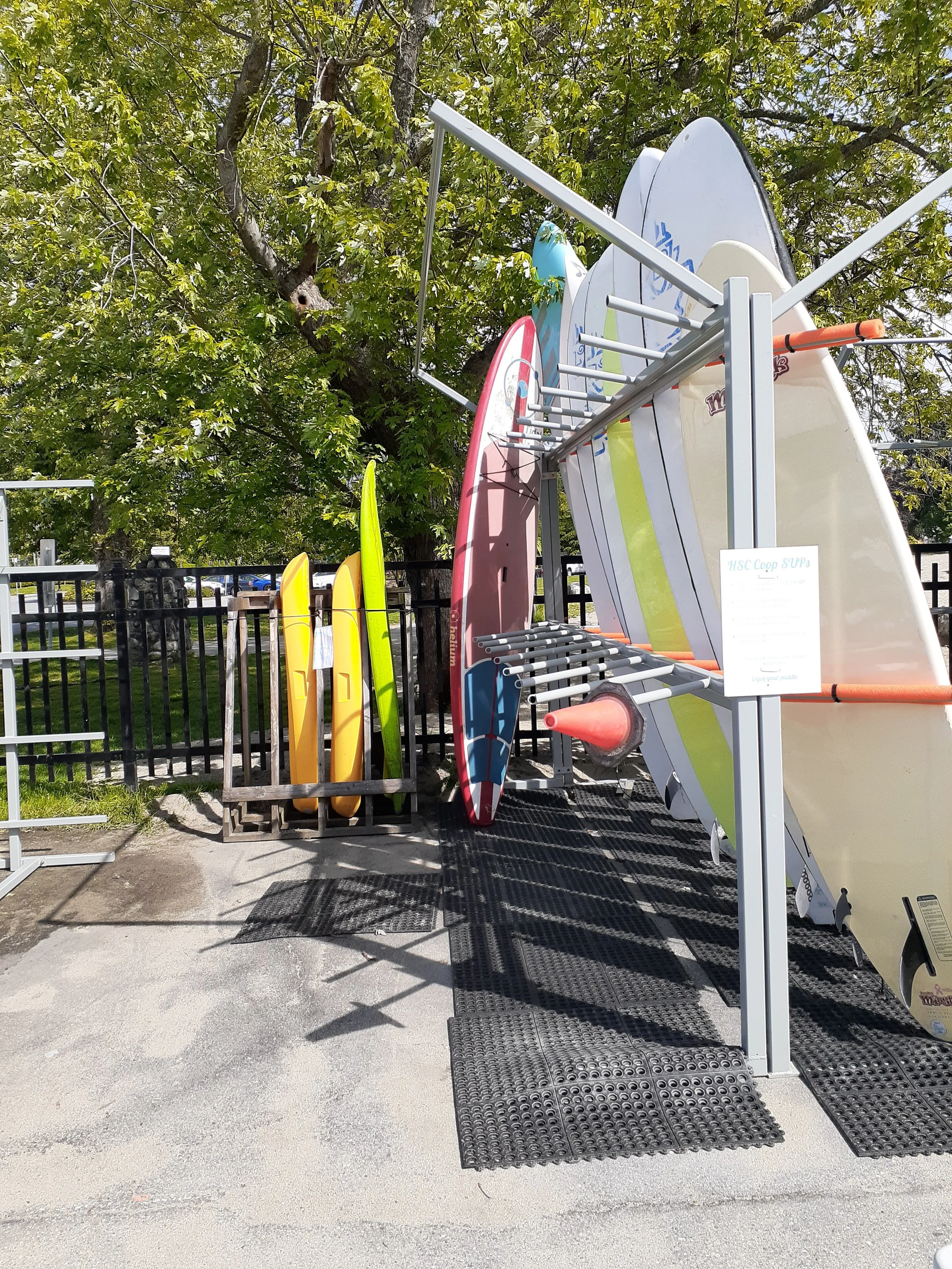 New SUP and Kayak racks arrive. — Hollyburn Sailing Club