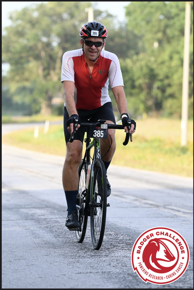 Go Paul, go! Speeding through the Badger challenge (100km) on his bike