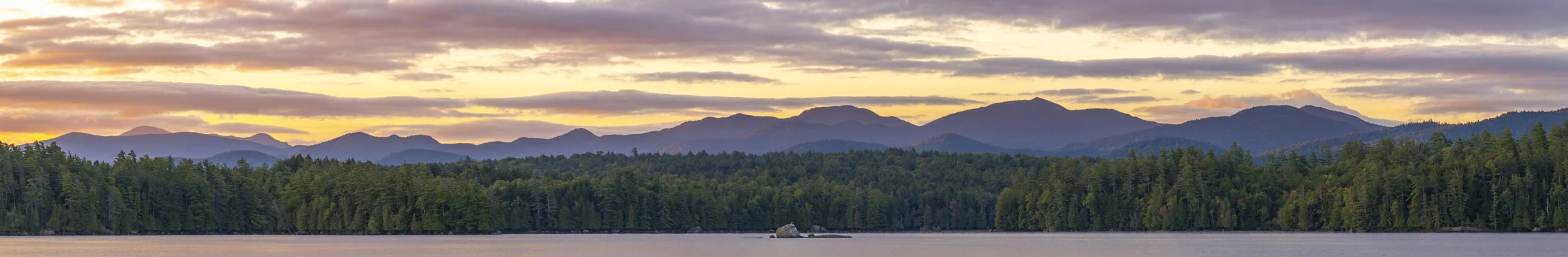 Sunrise, Algonquin, Iroquois, and Sawtooth Range From Lower Saranac Lake