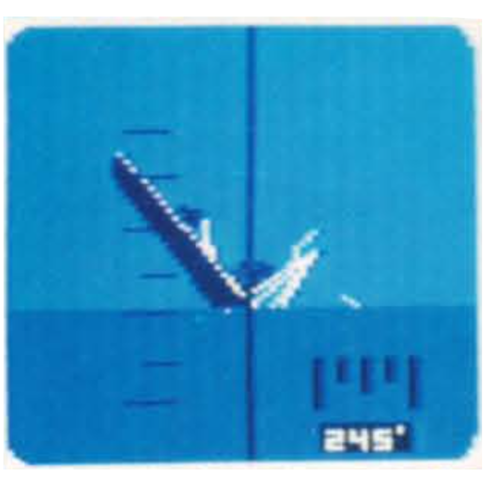 Screen shot of ship sinking as seen through a submarine's periscope