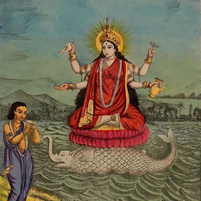 Today is the auspicious occasion of Gaṅgā Saptamī, also known as Gaṅgā Jayantī, celebration of the day when the Goddess Gaṅgā or Ganges River is said to have reappeared or redescended on Earth. (image: via Ompicturen to Earth from the deity Śiva&rsqu