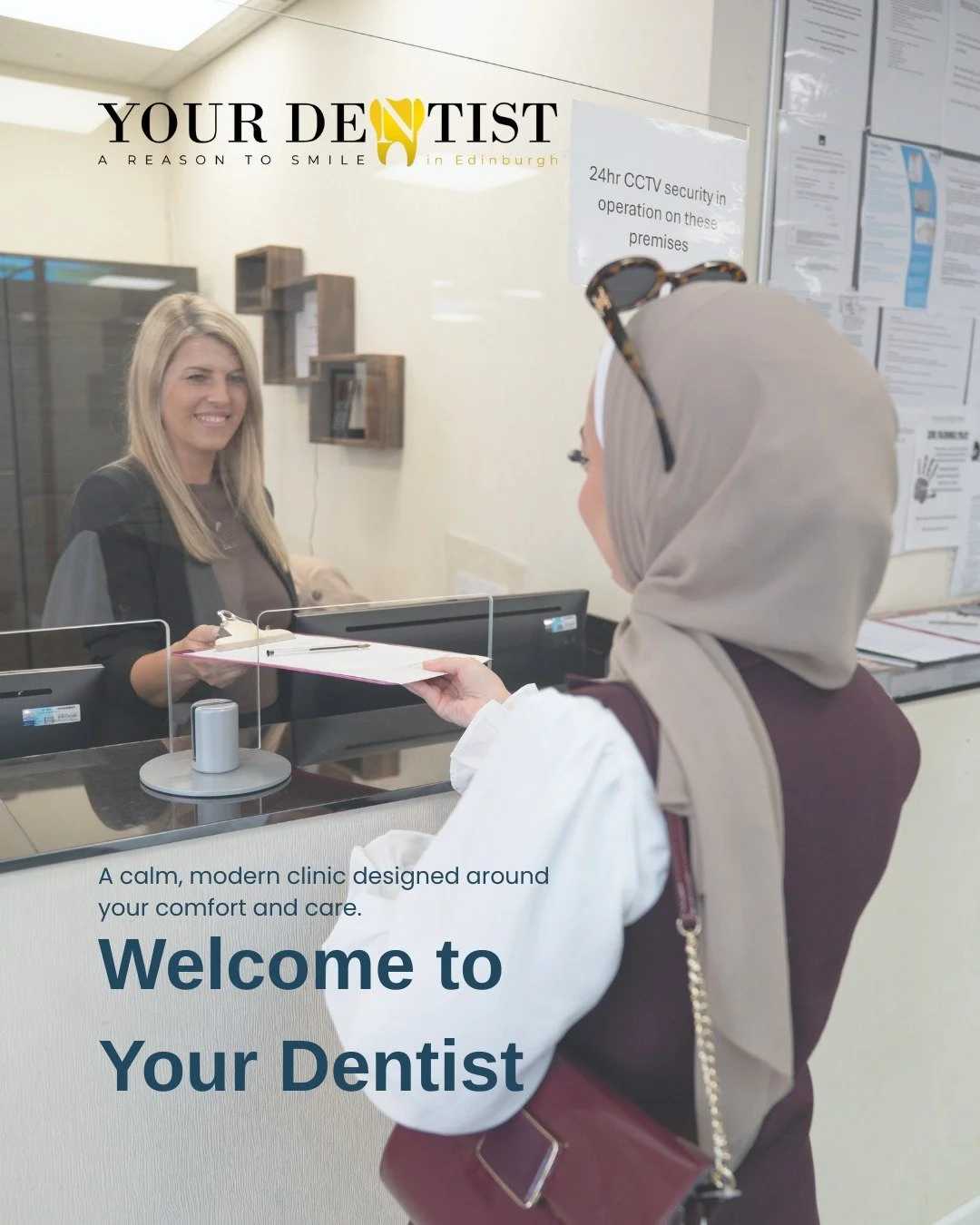 08.01
Welcome to Your Dentist, your local Edinburgh dental clinic.

From the moment you walk through our doors, our focus is on providing a calm, professional environment where you feel comfortable, informed, and well looked after.

Whether you&rsquo