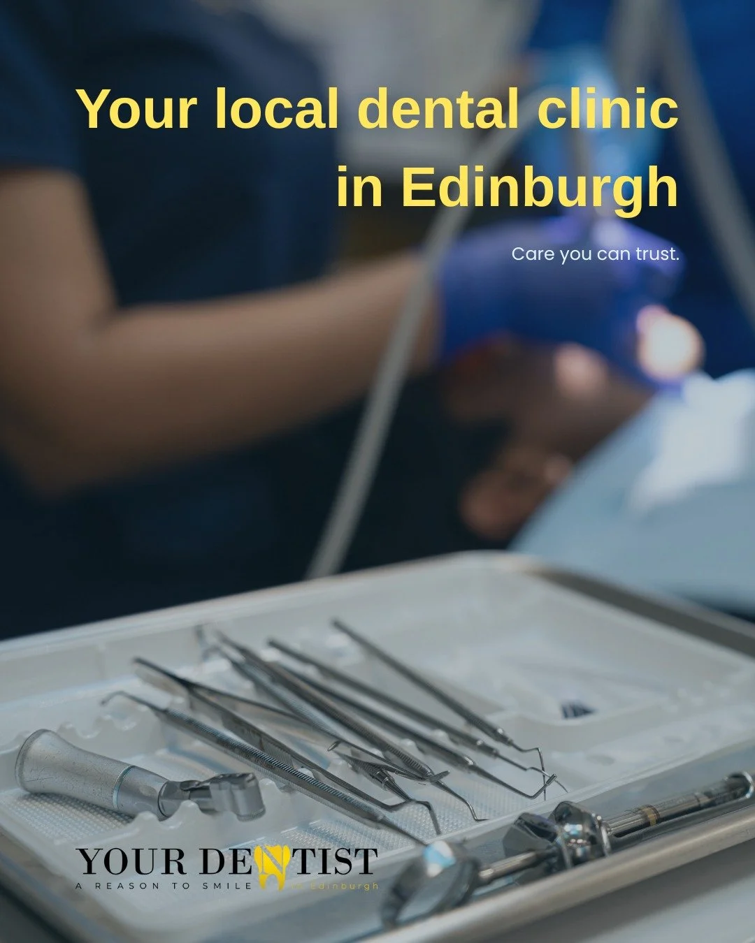 Your local dental clinic in Edinburgh, offering care you can trust.

At Your Dentist, we&rsquo;re committed to providing a calm, welcoming environment where every patient feels comfortable, informed, and well looked after.

From routine check-ups to 