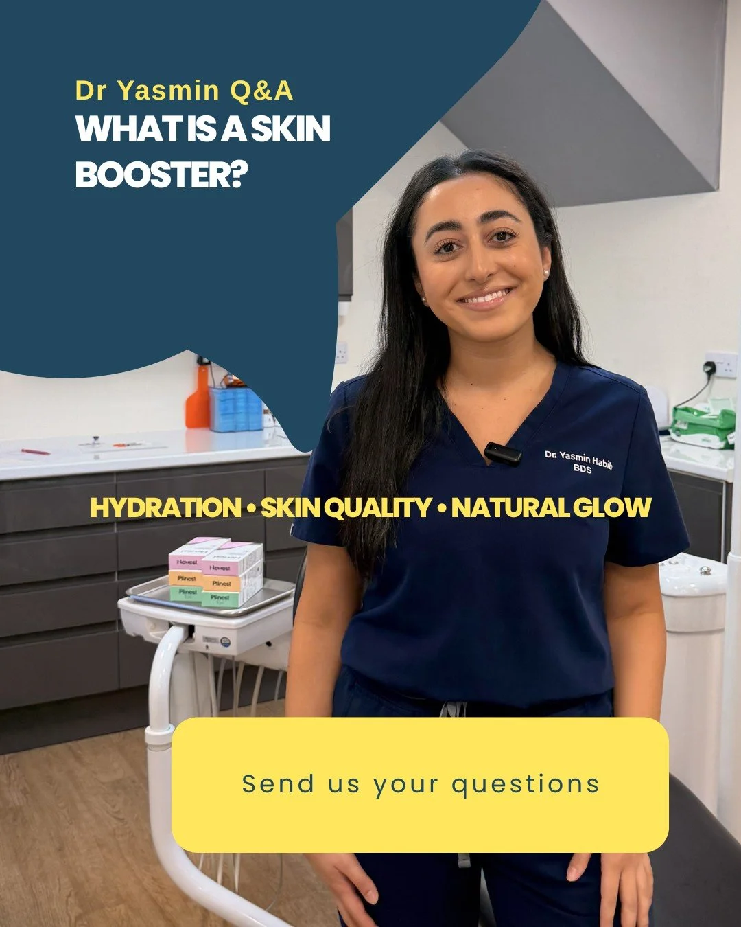 Dr Yasmin Q&amp;A 🤍

One of the questions we often get asked is: what exactly is a skin booster?

Skin boosters are injectable treatments designed to improve skin quality rather than change facial shape. They work by deeply hydrating the skin and he