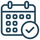 Calendar icon with a checkmark