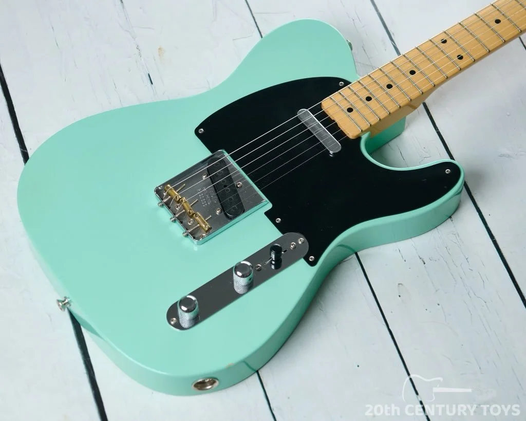 Now for something completely different. Just listed is this eye catching Fender Custom Shop 52 Blackguard Tele in Surf Green. It might be a bit &lsquo;marmite&rsquo; but we like it. Check out the cool serial number too. If you&rsquo;re looking for a 