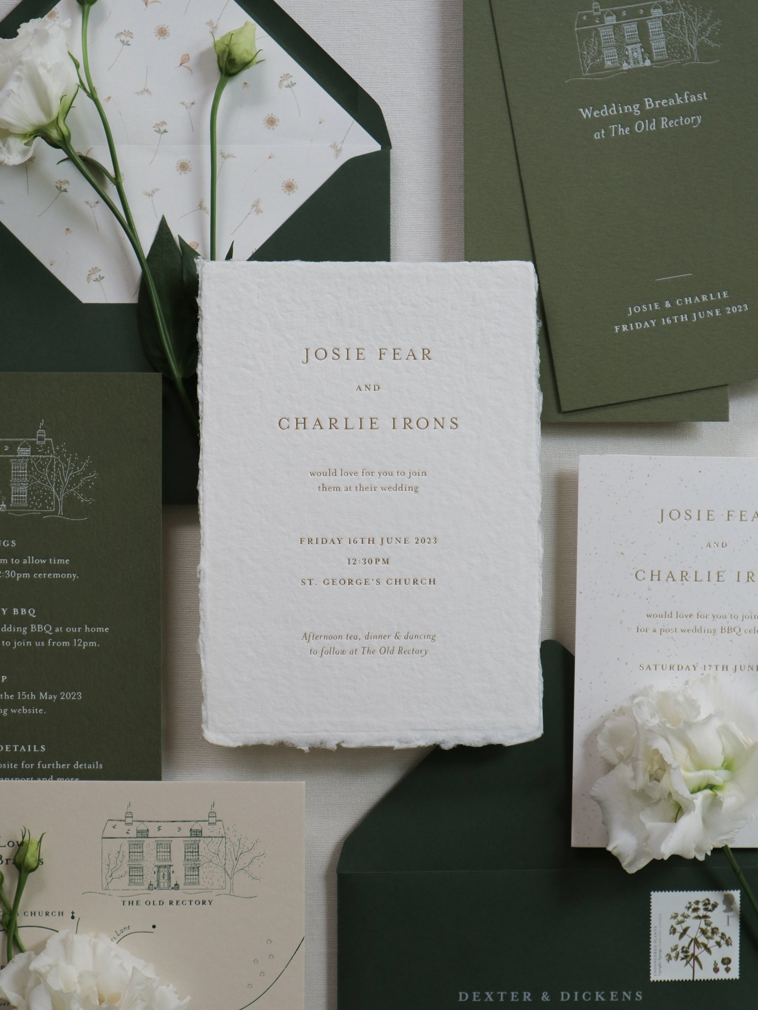 Josie &amp; Charlie's Cotswolds wedding invitation suite