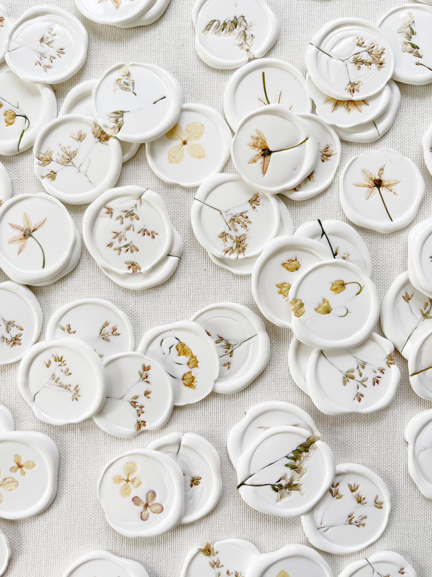 Real pressed flower wax seals