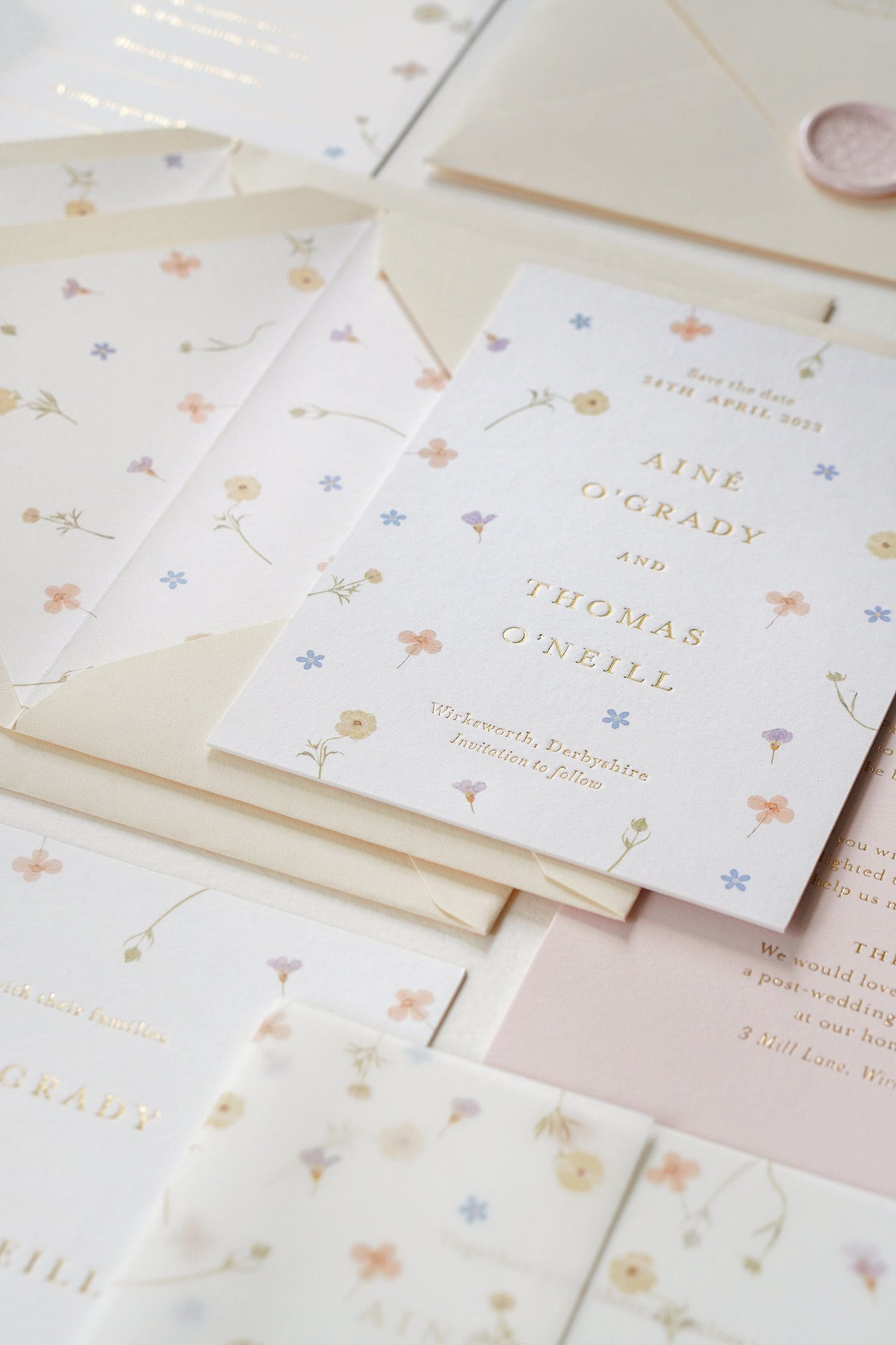 Luxury gold foil save the date