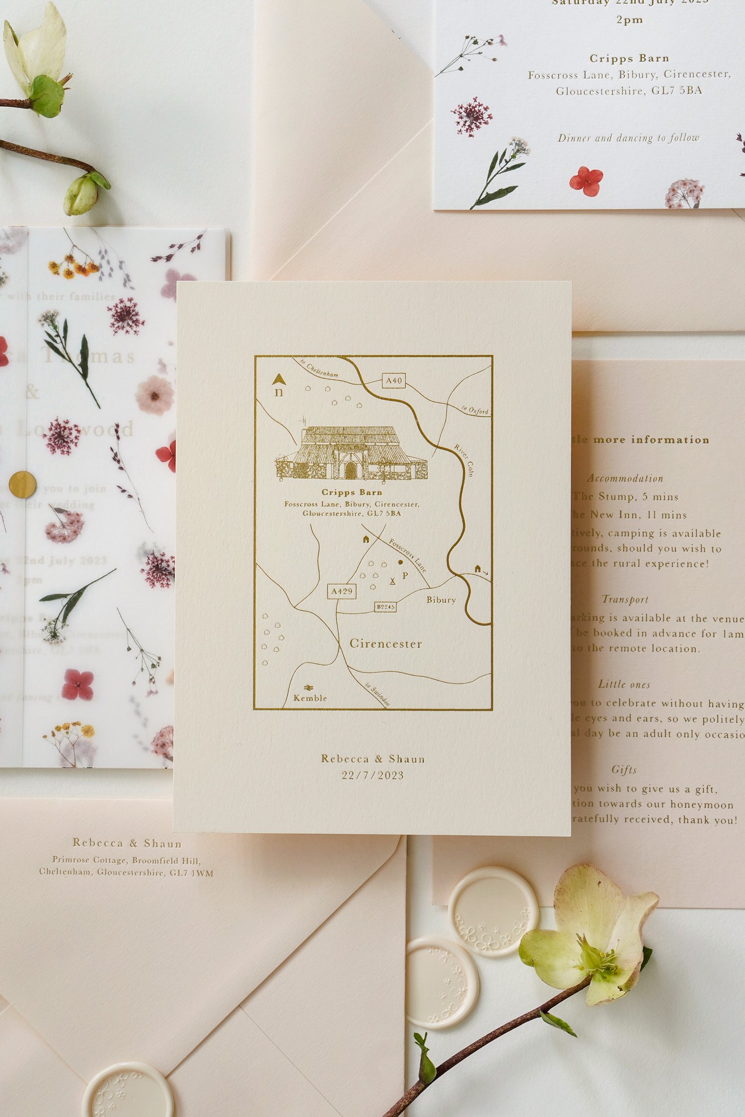 A bespoke illustrated map card