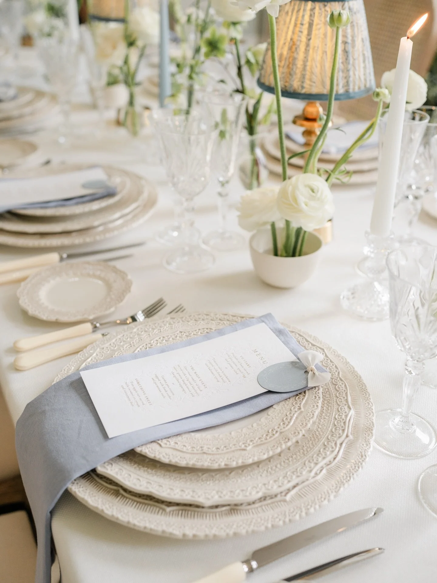 The customisable wedding stationery collection, Frances, in dreamy blues 💙

Workshop Host @poppycartereducation
Photographer &amp; Creative Direction @poppycarterportraits
Planner &amp; Stylist @jenniferlouiseweddings
Venue @cornwell_manor
Florist @