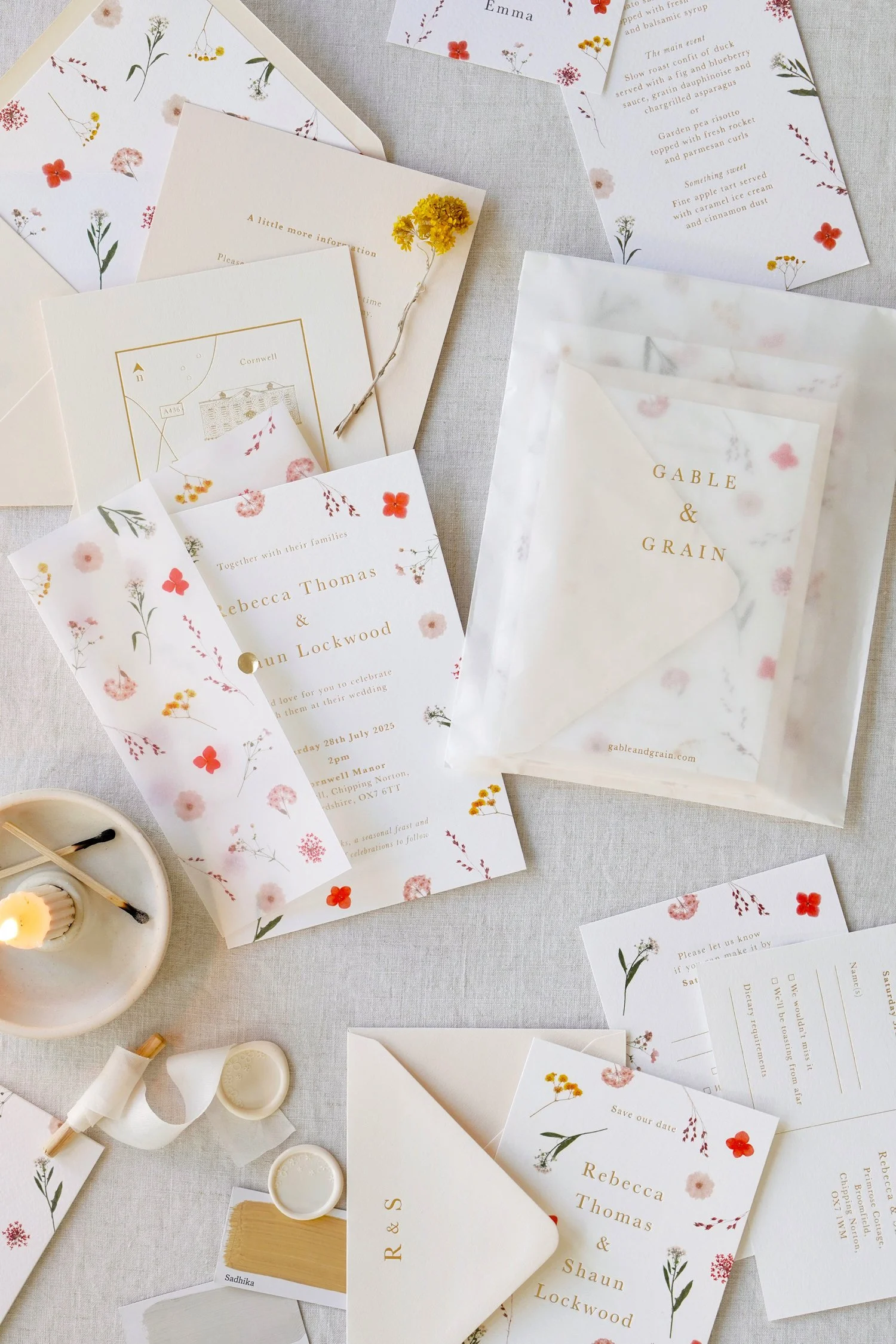 Anna Wedding Stationery Sample Pack