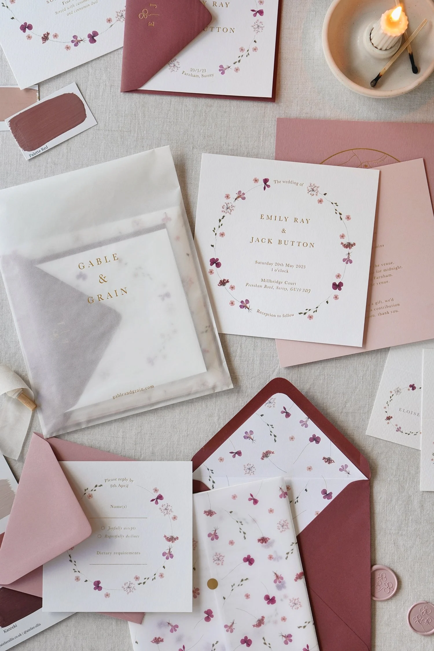 Edith Wedding Stationery Sample Pack