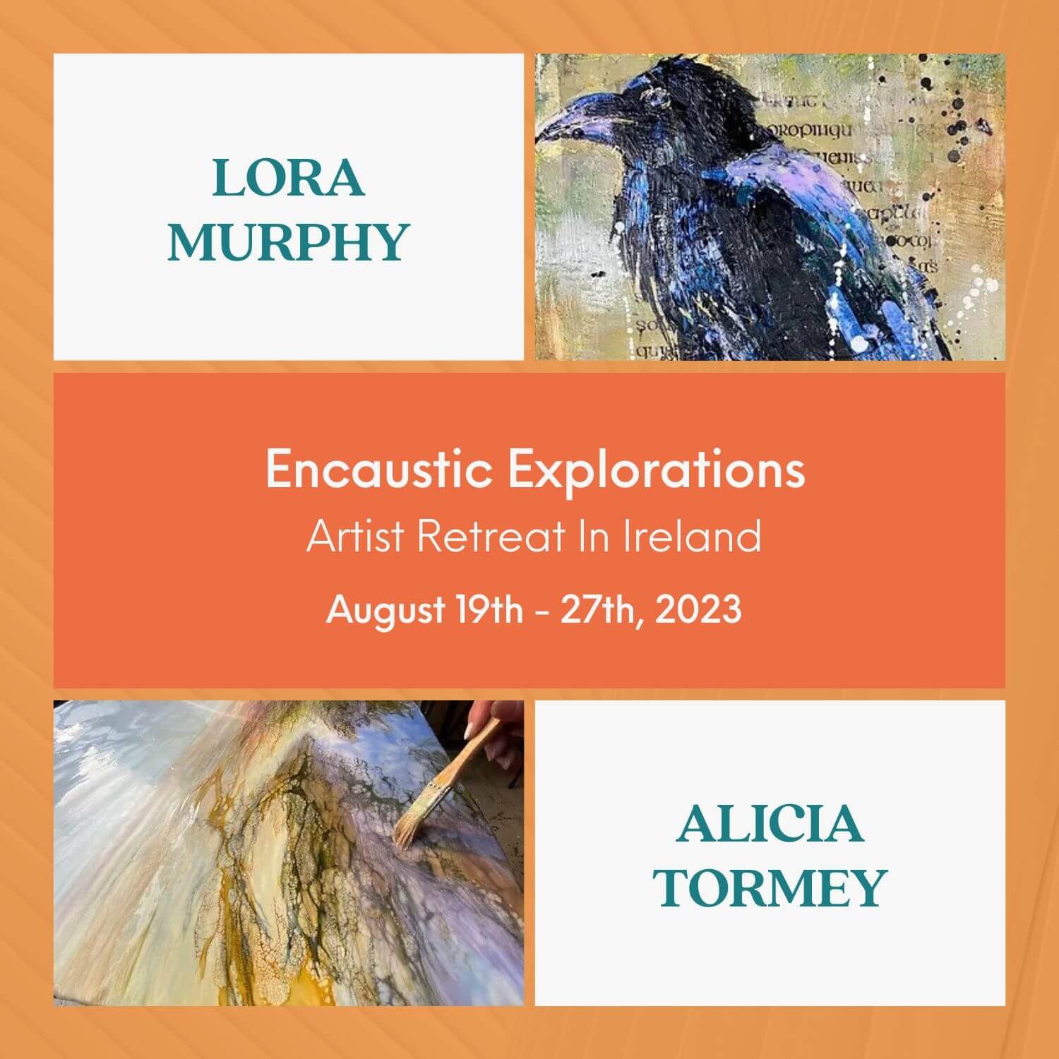 Poster of Encaustic Explorations Workshop.