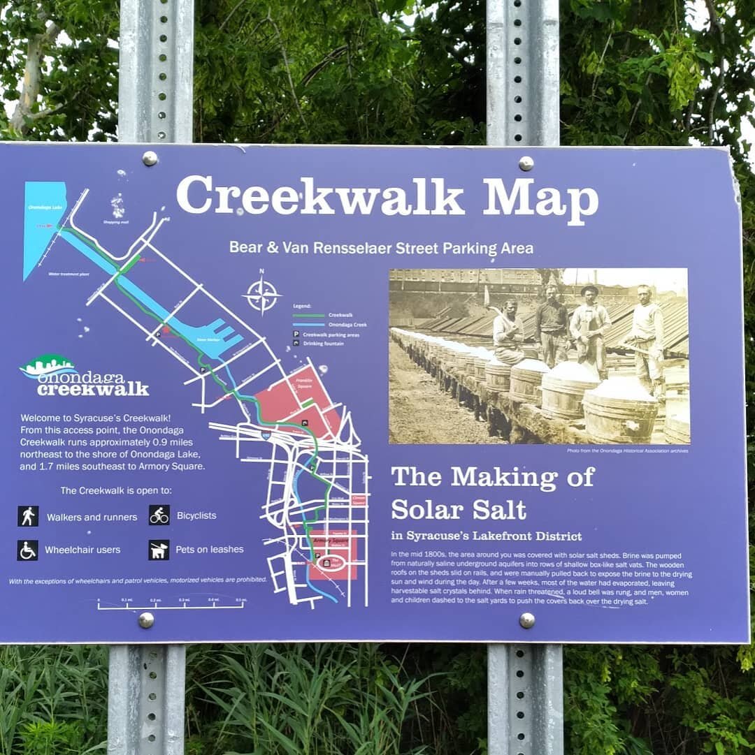 Weekend Walk #17: This weekend I went on the Creekwalk, starting at the Inner Harbor and heading into downtown Syracuse. I picked a paved path because it's been raining every day so I couldn't go to many places because of mud. Along the path there ar
