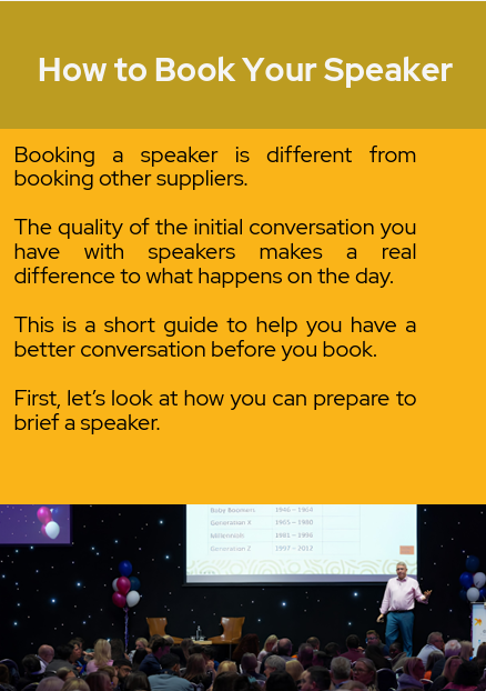 a short guide to booking a speaker for a conference by Alex Atherton
