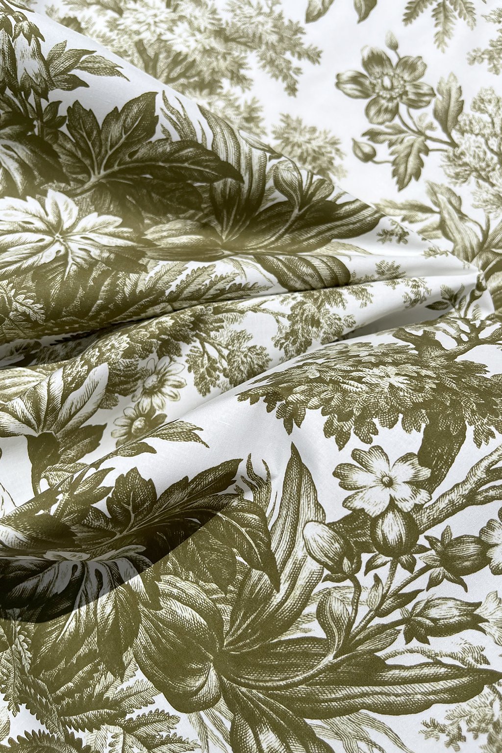 Italian cotton popline in white with a botanical print in fern green9.jpg