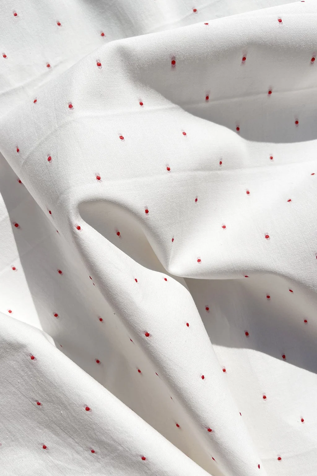 french cotton with woven red dot10.jpg