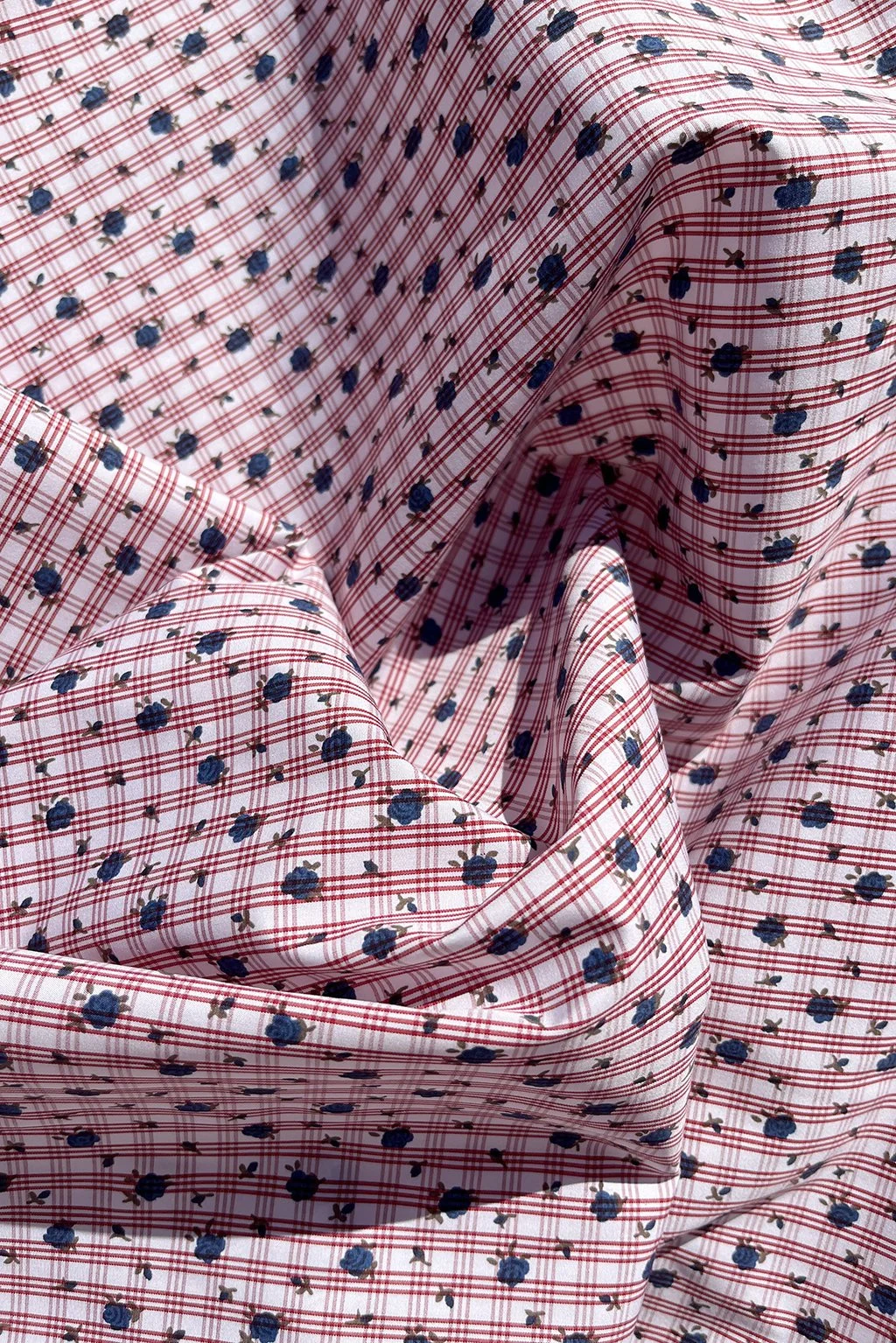 italian cotton with check and blue rose print5.jpg