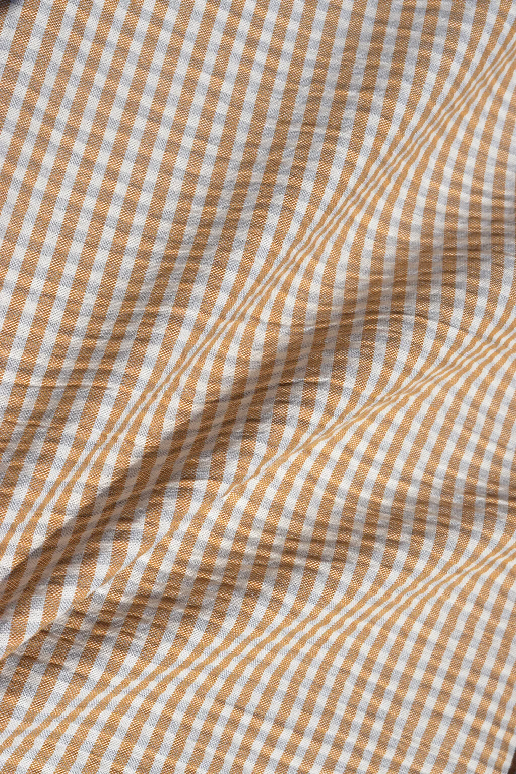 Premium Cotton mix in Saffron, Grey and White - 140cm remnant