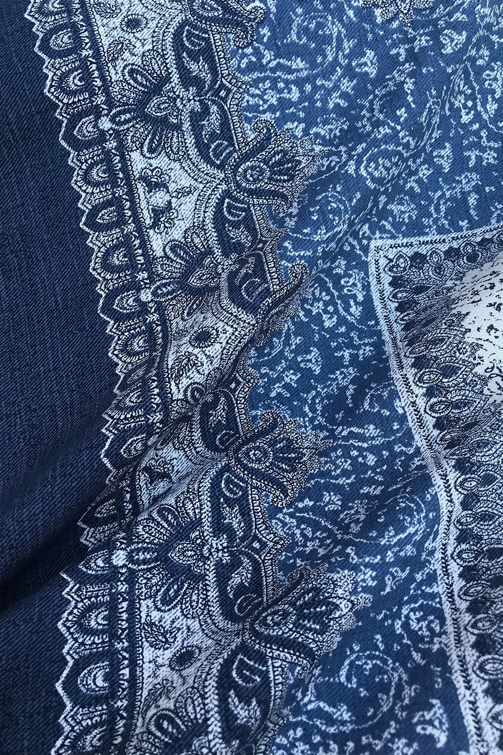 Royal Blue Silk Wool Fabric main image 1