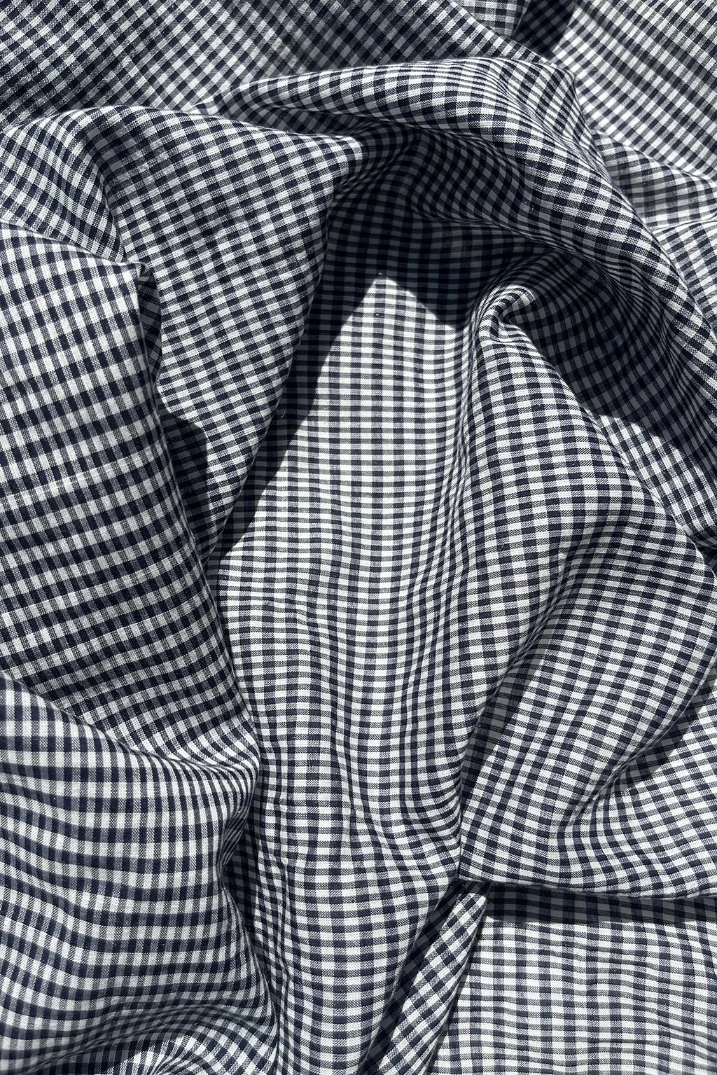 Mini gingham cotton:rayon voile in navy and white3.jpg