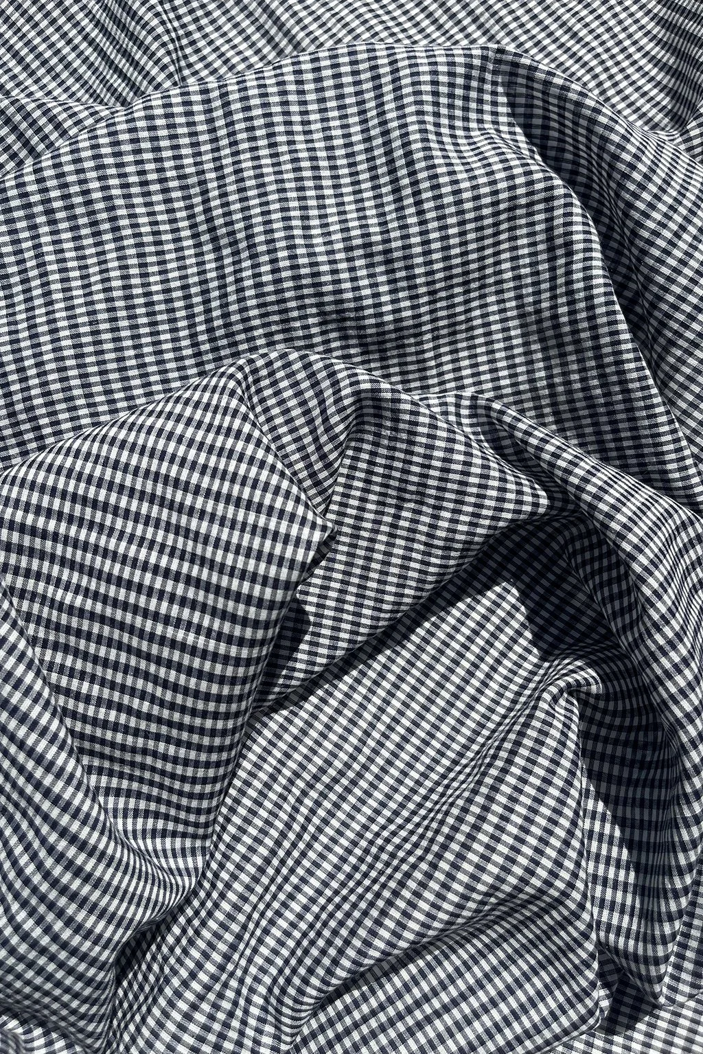 Mini gingham cotton:rayon voile in navy and white4.jpg
