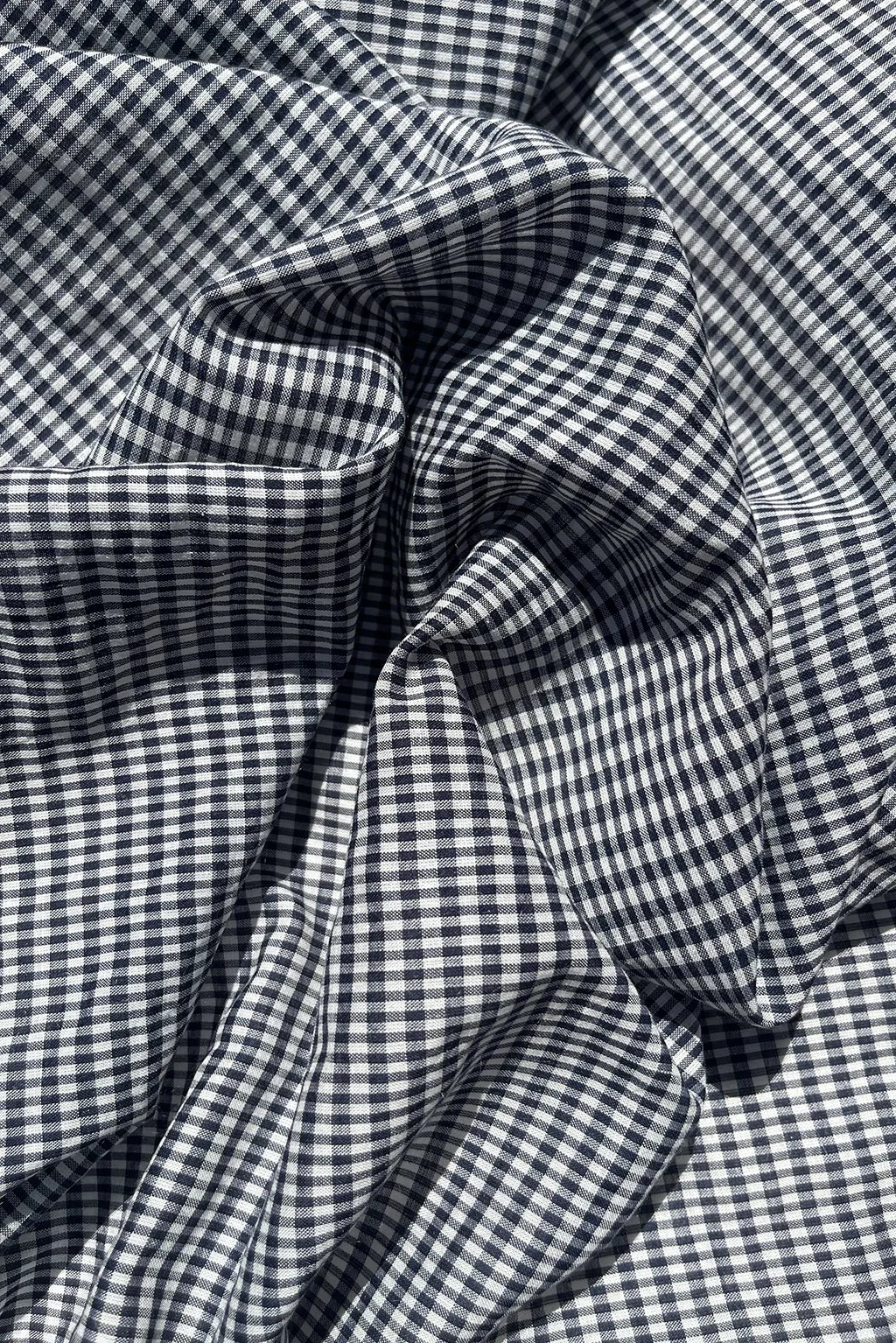 Mini gingham cotton:rayon voile in navy and white2.jpg