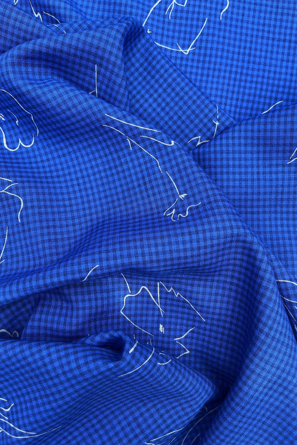 wool gingham in cobalt blue with overprinted flowers5.jpg