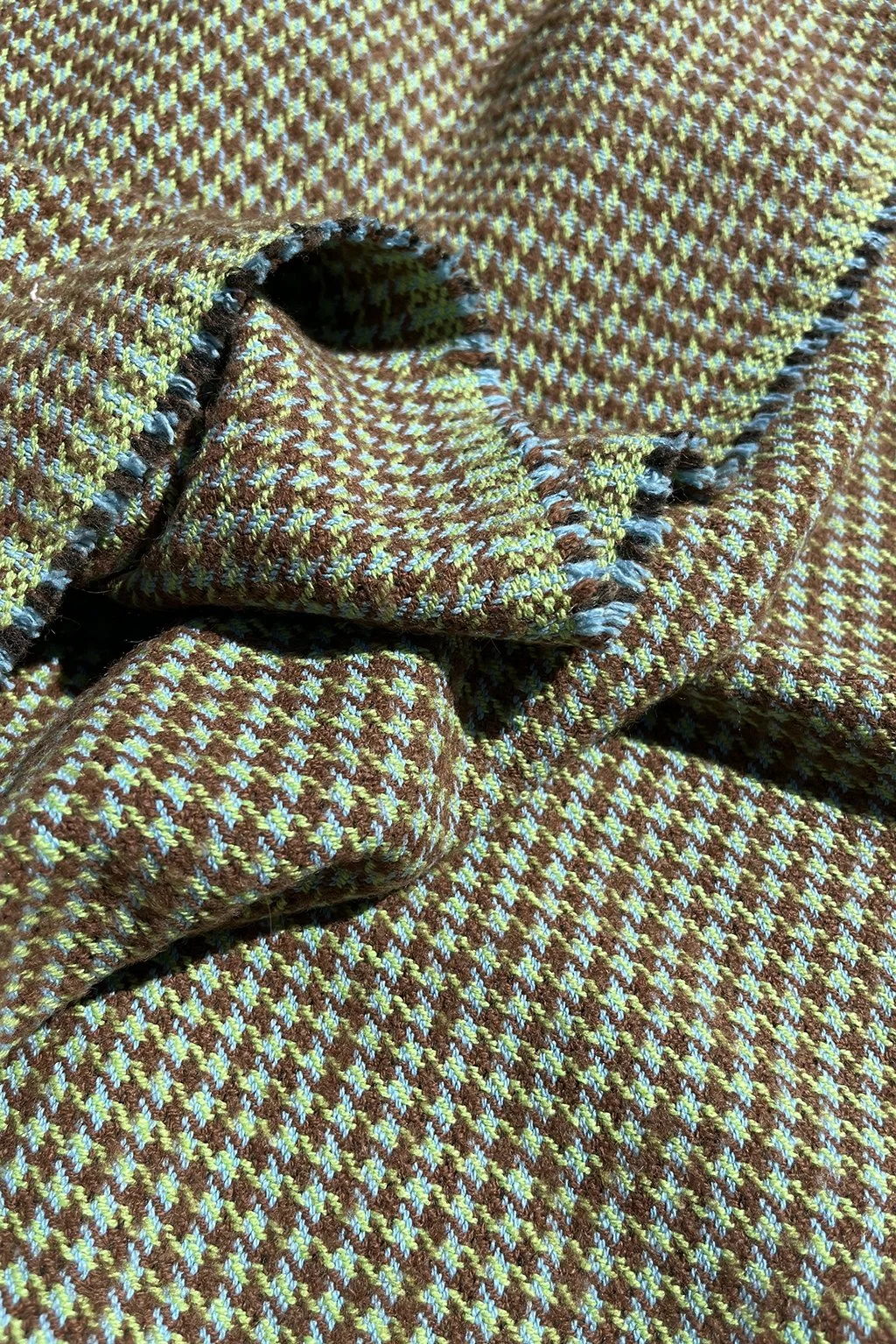 wool cotton polyamide in brwon and green check3.jpg