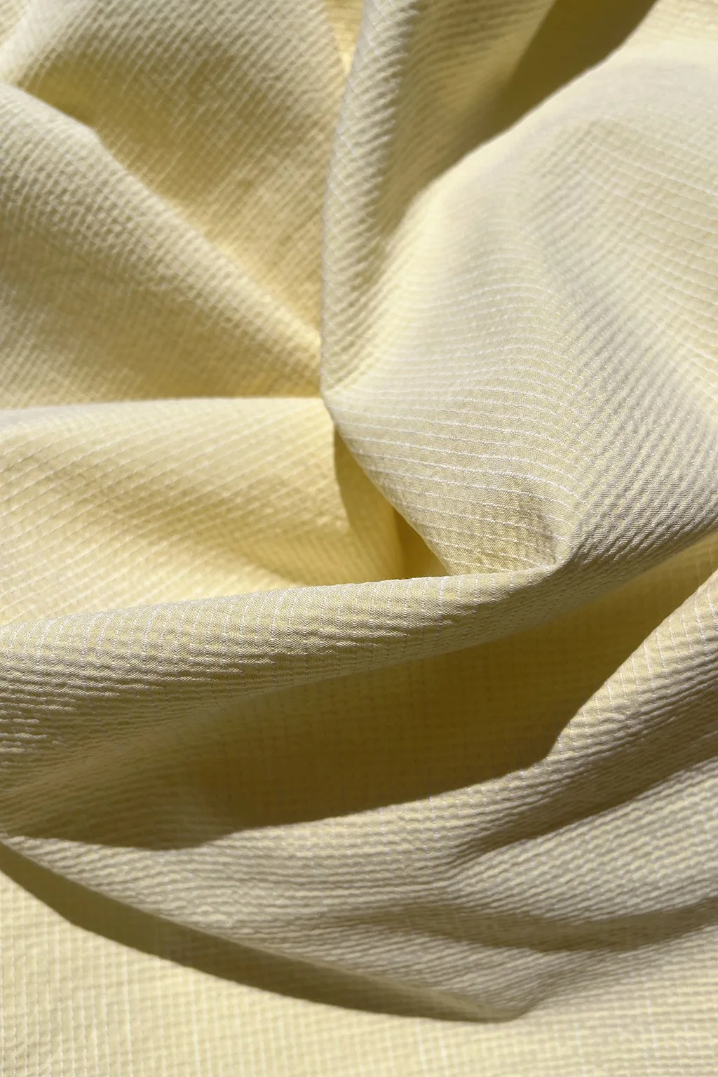 Cotton seersucker in daffodil yellow mini-check1.jpg