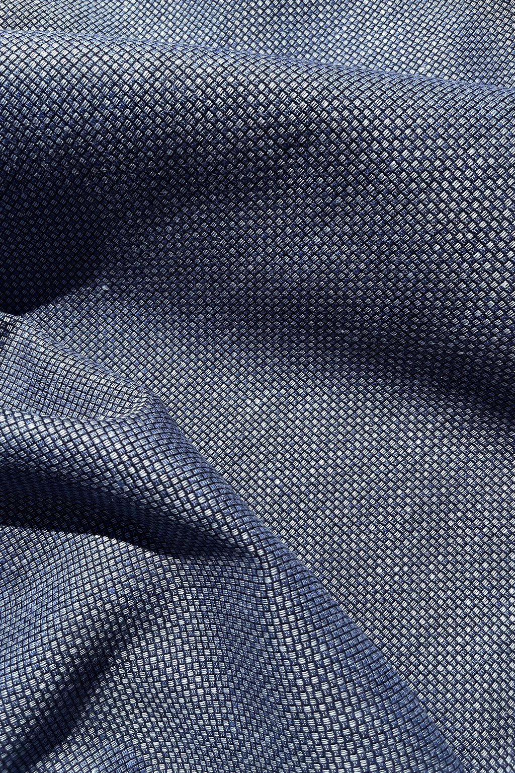 Italian Linen:Cotton blend woven mini-check in midnight blue c.jpg