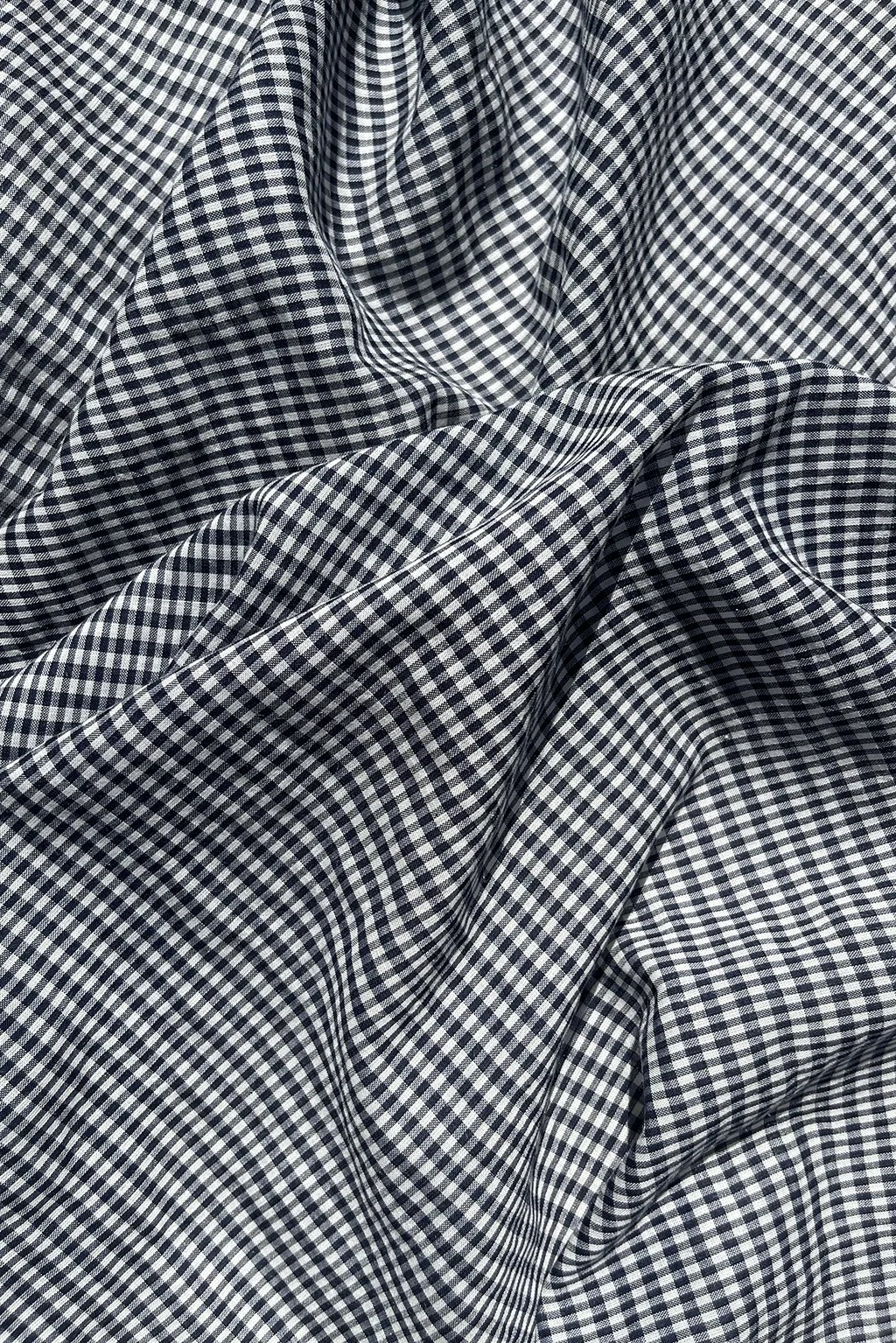 Mini gingham cotton:rayon voile in navy and white6.jpg