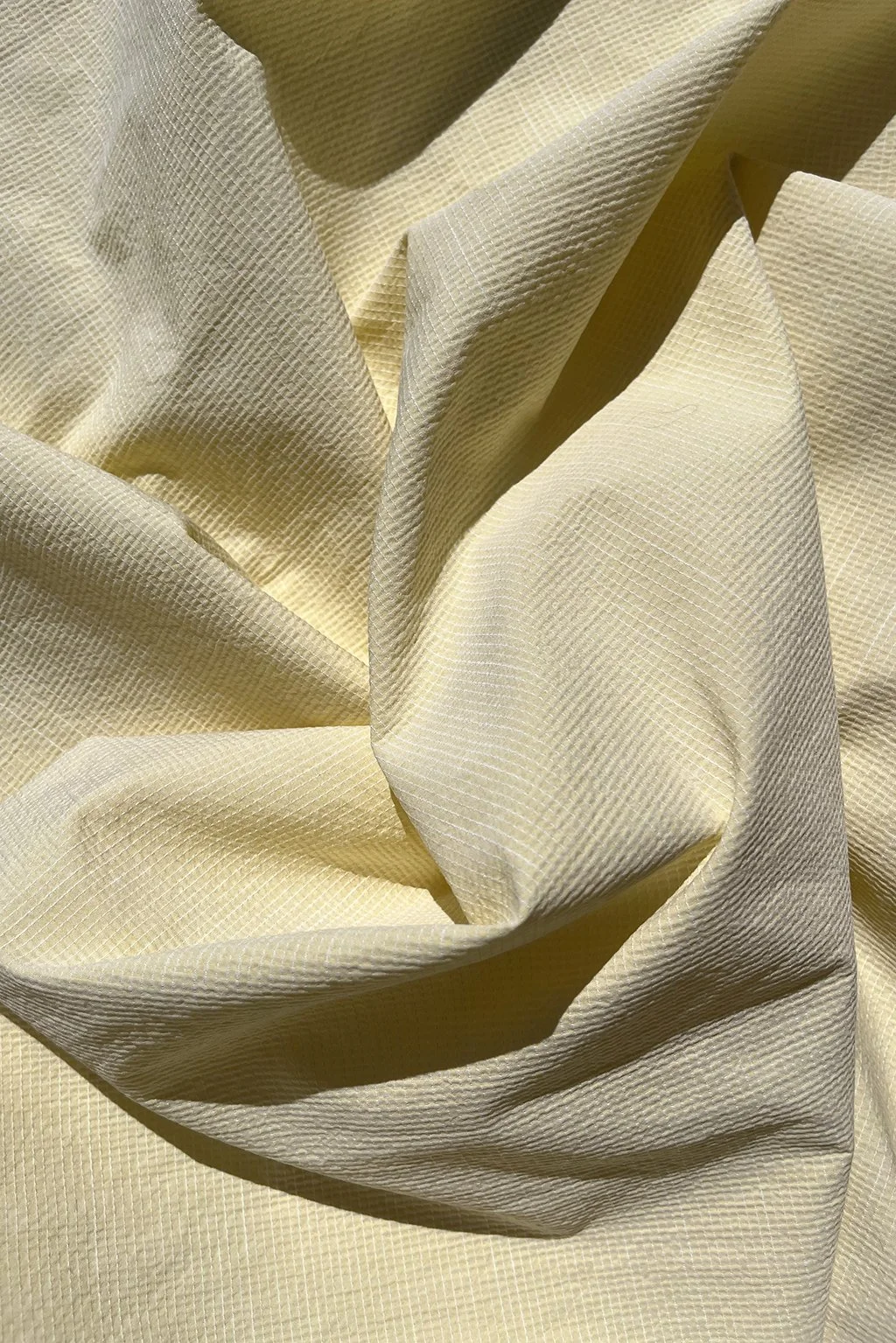 Cotton seersucker in daffodil yellow mini-check8.jpg