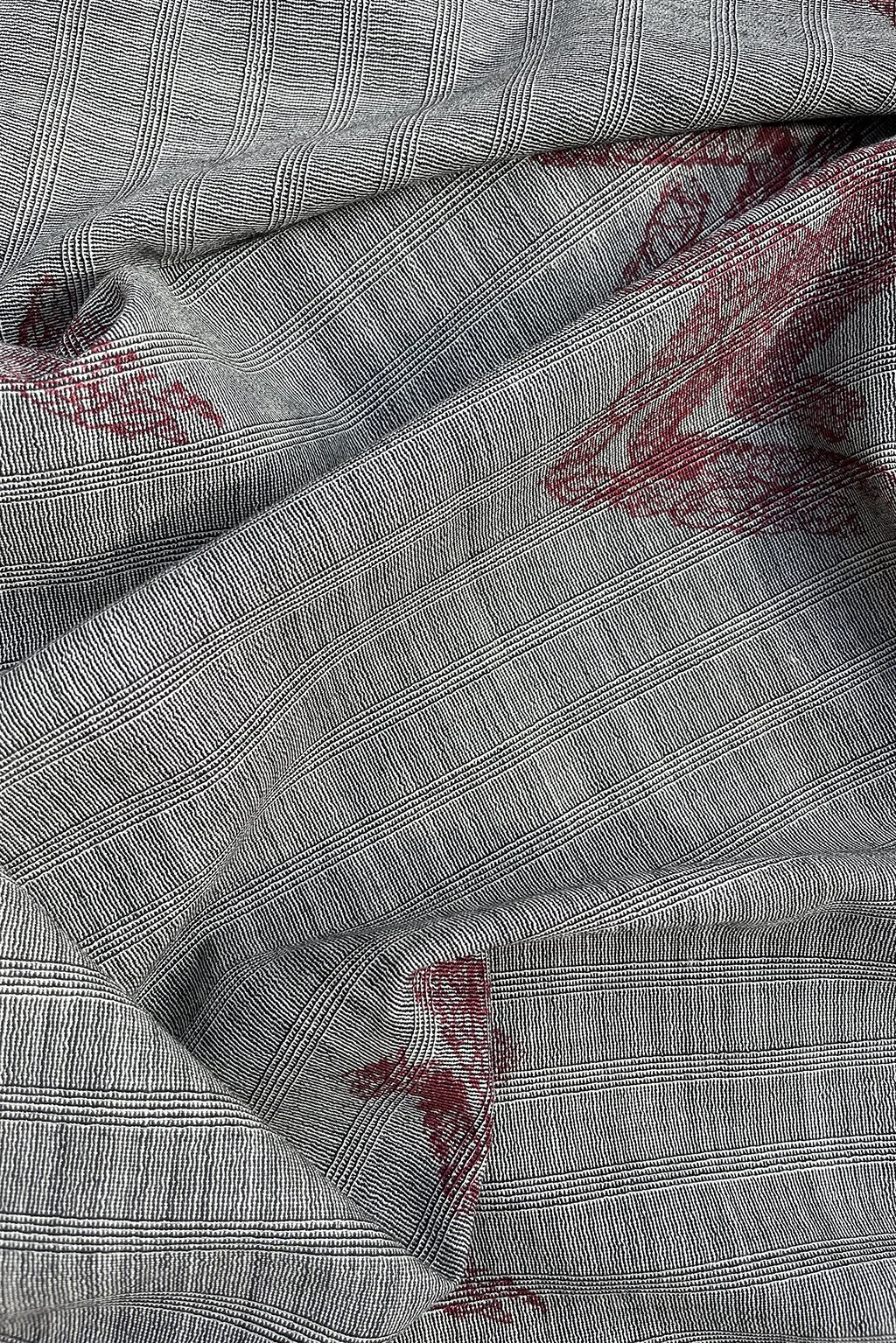 Italian fine wool in micro stripe with an abstract overprint in burgundy9.jpg