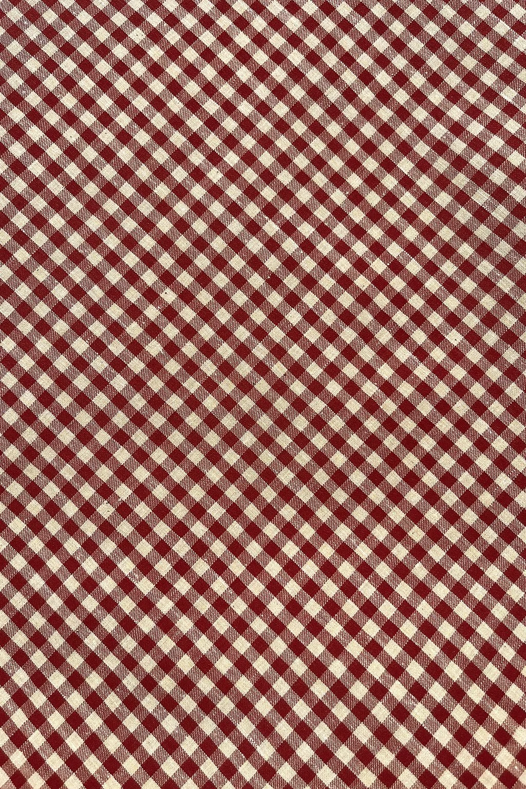 Italian cotton gingham in sand beige and red11.jpg