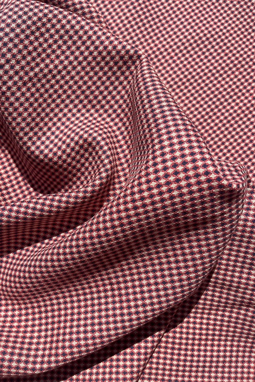 Linen blend jacquard in red, beige and navy mini diamond4.jpg