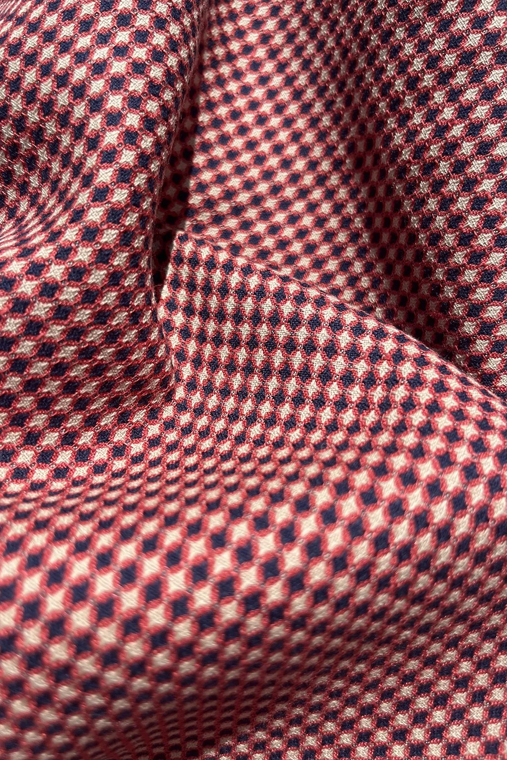 Linen blend jacquard in red, beige and navy mini diamond9.jpg